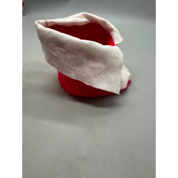 Handmade Red & White Christmas stocking bootie decor 7x6x3" READ - Picture 3 of 6